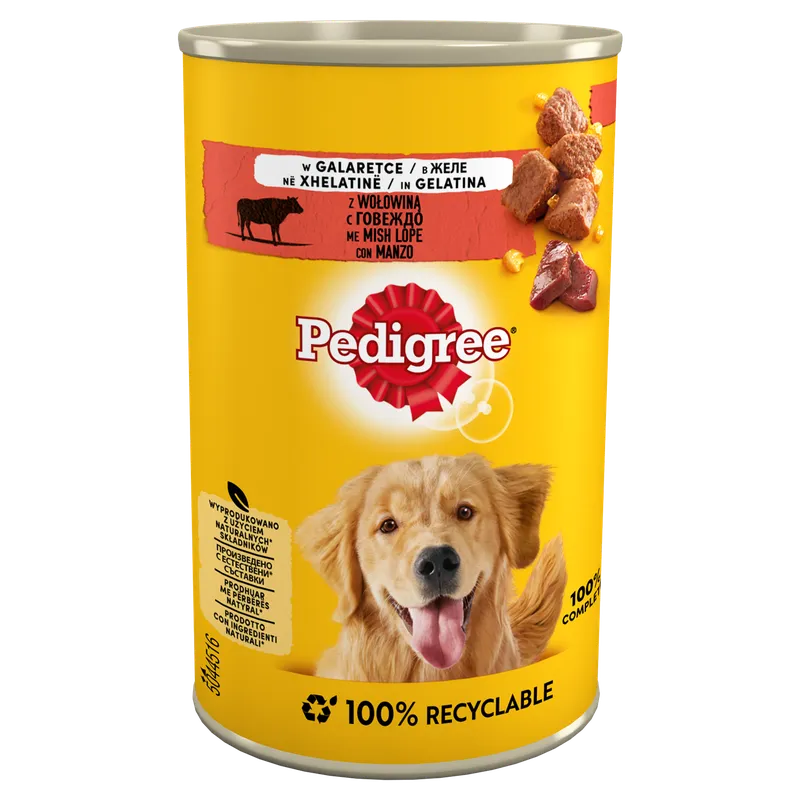 Pedigree Mokra Karma Dla Dorosłych Psów Z Wołowiną W Galarecie Puszka 400g