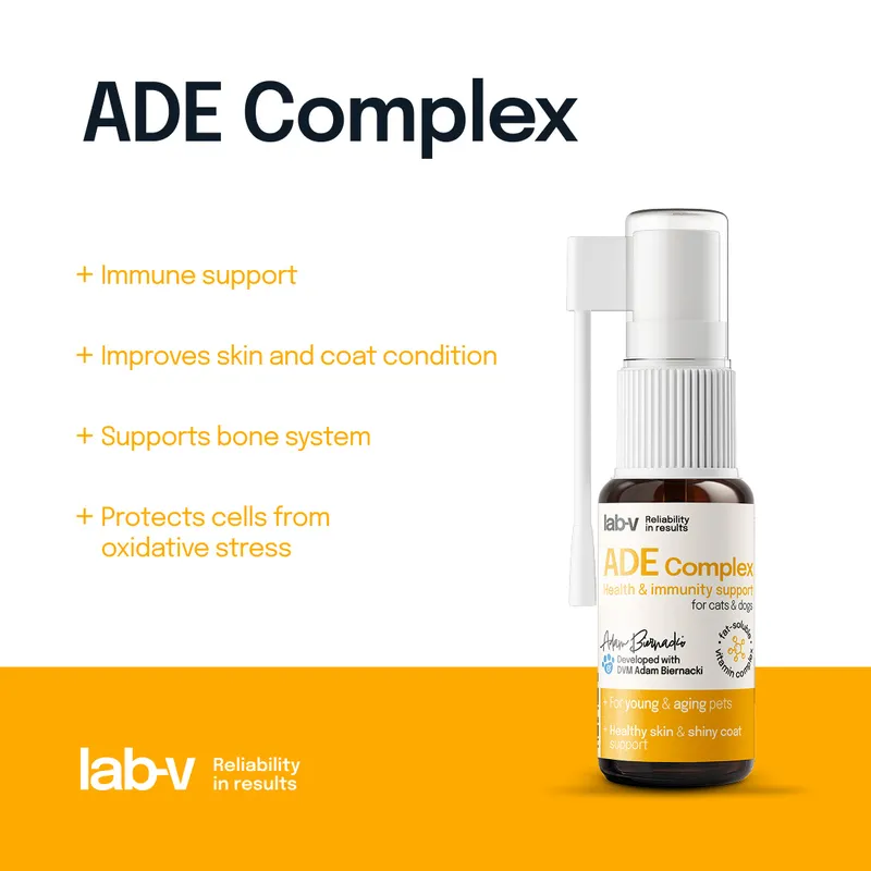 Lab-V ADE Complex Kompleks Witamin A, D I E W Formie Spreju Dla Psów I Kotów 2 x 10ml
