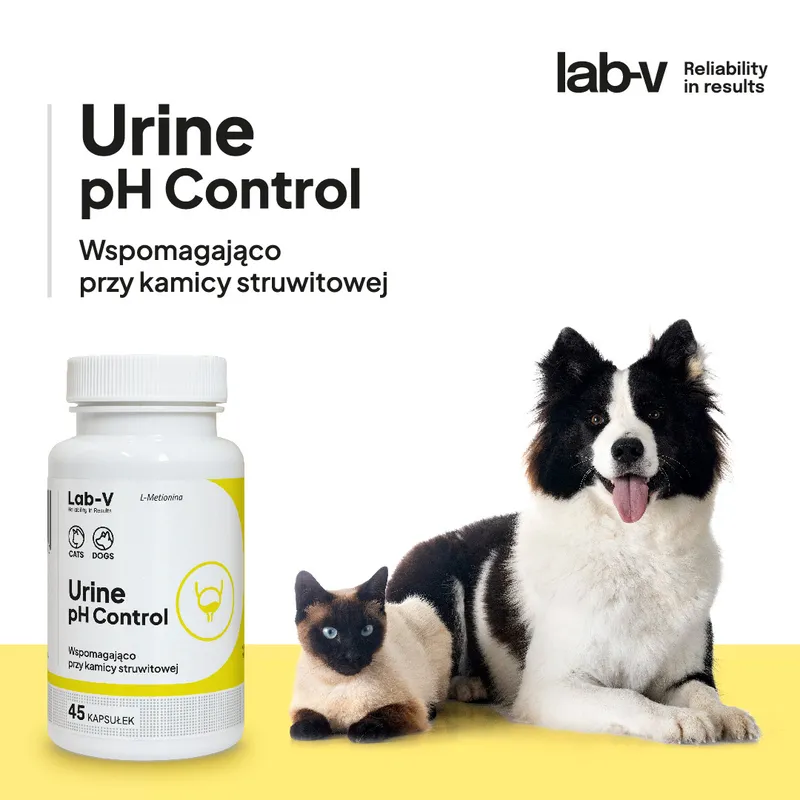 Lab-V Urine PH Control Wsparcie Dla Psów I Kotów Przy Kamicy Struwitowej 45 Kapsułek