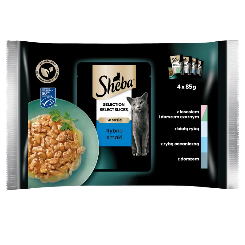Sheba Saszetka Selection In Sauce Smaki Rybne 4x85g