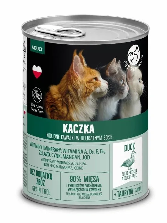 PetRepublic Kawałki W Sosie Z Kaczką 400g Dla Kota