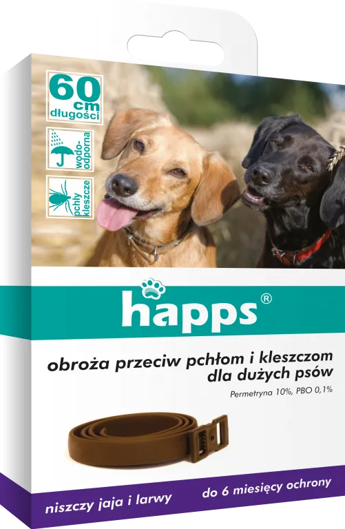 Bros Happs Obroża Przeciw Pchłom I Kleszczom Dla Dużych Psów 60cm