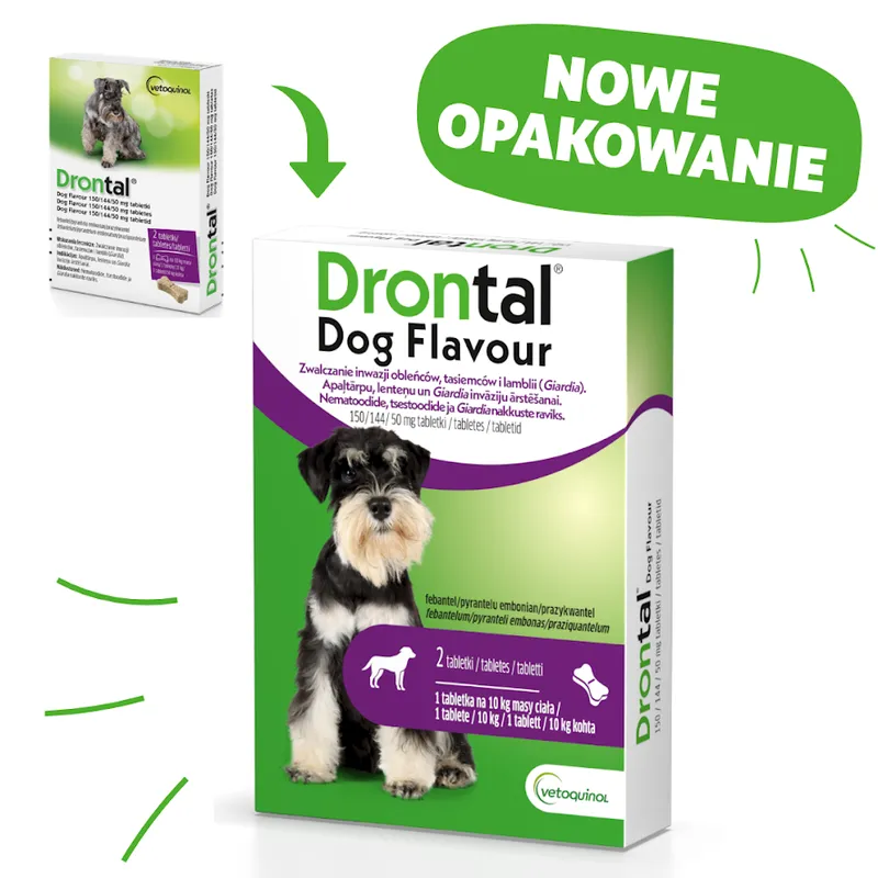 VETOQUINOL Drontal - Dog Flavour Tabletki Dla Psów 2TABL. (Kostki)