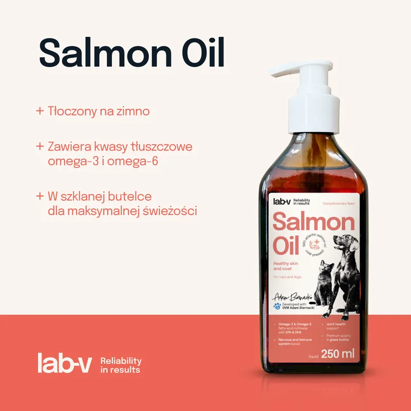 Olej Z Łososia Dla Psa I Kota 100% Naturalny ZOOJOY W Szklanej Butelce