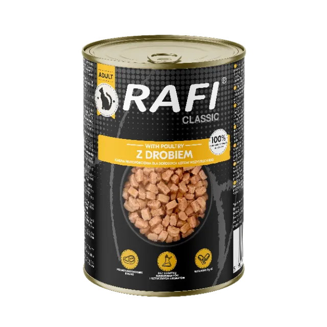 RAFI Cat Kawałki Z Drobiem W Sosie- Puszka 415g