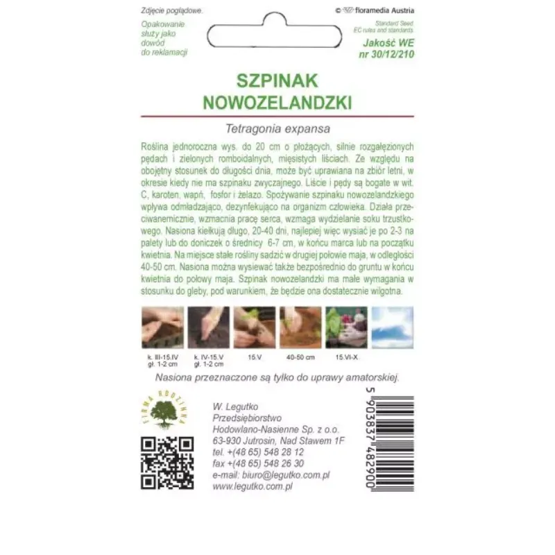 Nasiona Szpinak Nowozelandzki Trętwian Do Ogrodu 5 g GARDIVA