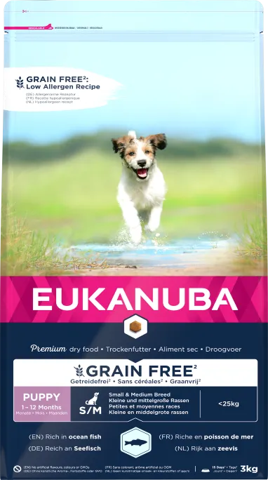 Eukanuba Puppy&Junior Small/Medium Grain Free Łosoś 3kg