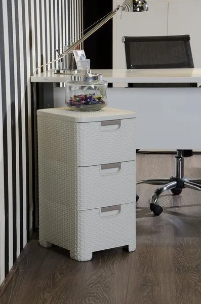 Curver Style Regał Z Szufladami 42l - Kremowy