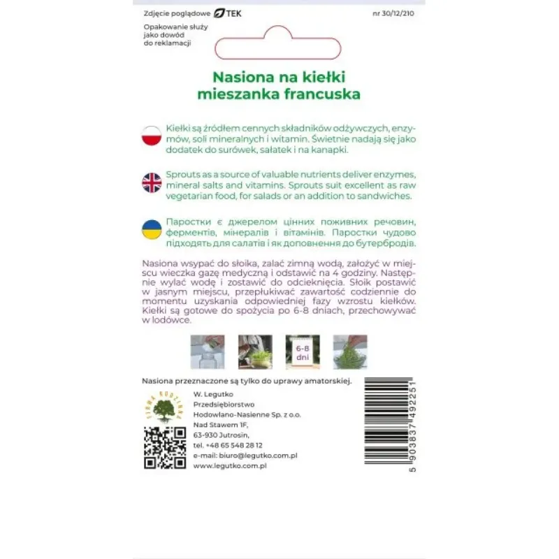 Nasiona Na Kiełki – Mieszanka Francuska