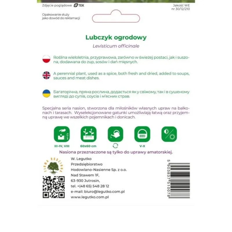 Nasiona Lubczyku Ogrodowego Do Ogrodu