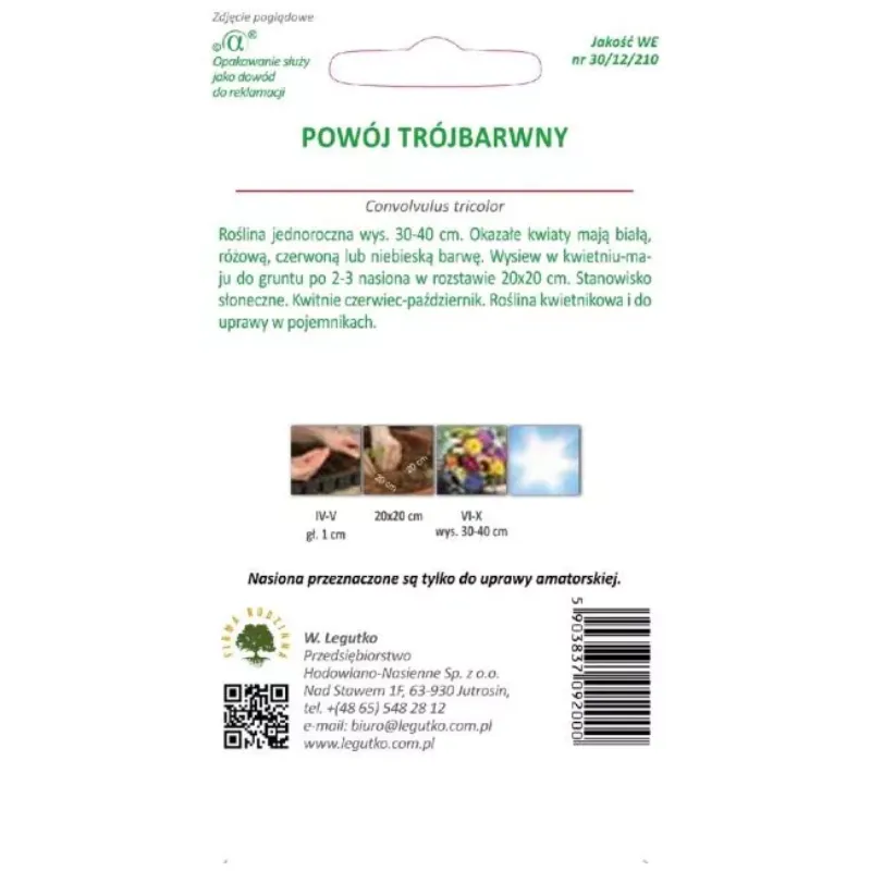 Nasiona Powój Trójbarwny Mieszanka Kolorów Ogrodowe GARDIVA 1,5 g