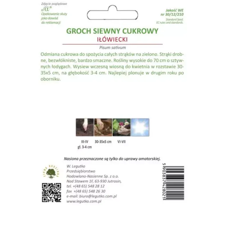 Groch Cukrowy W Wczesny Do Siewu Ogrodowy GARDIVA 40 g Nasiona Warzyw