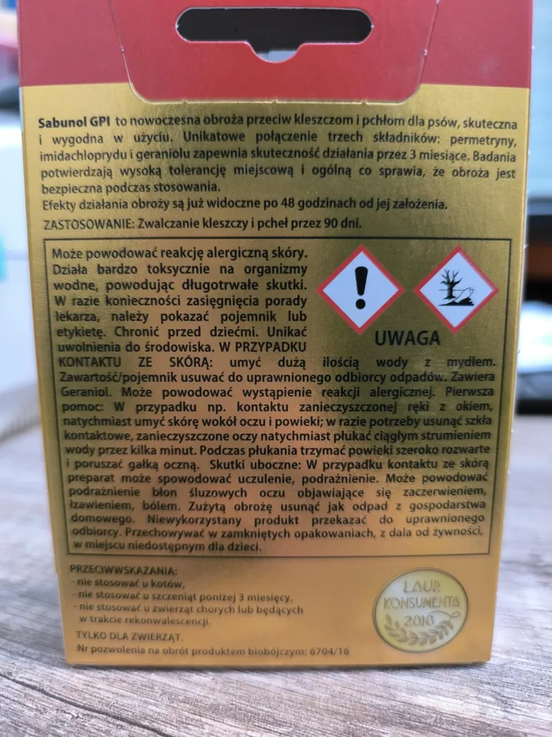 Laboratorium DermaPharm Sabunol Obroża Przeciw Pchłom I Kleszczom Dla Psa 50cm - Czarna