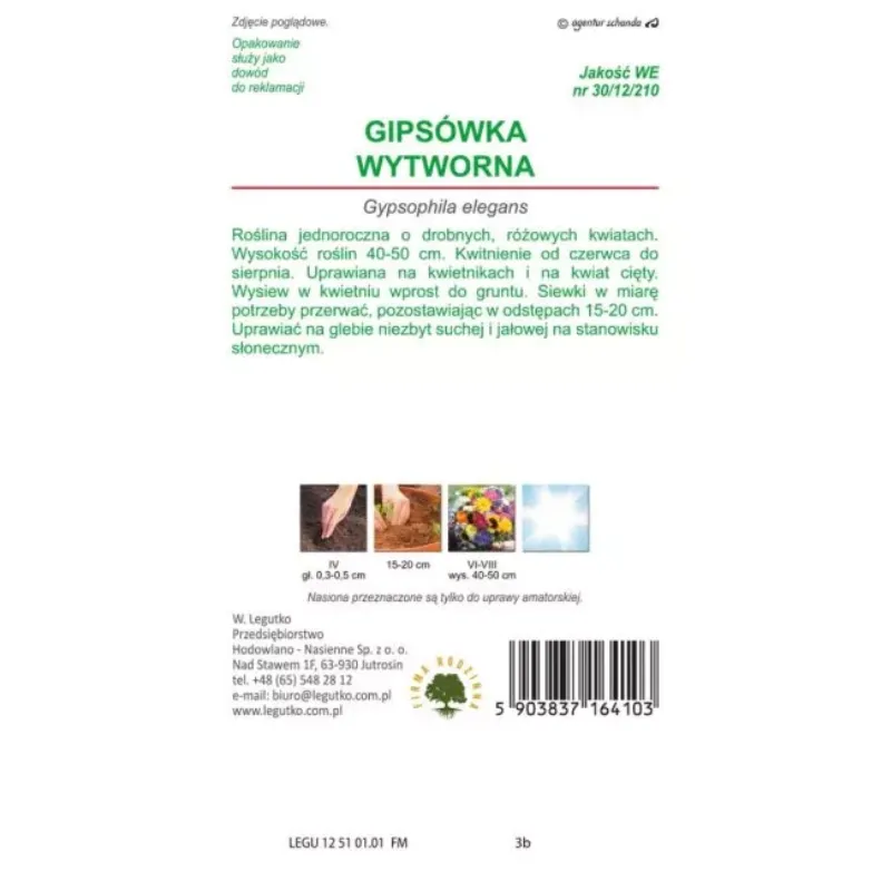 Nasiona Gipsówka Wytworna Kwiaty Ogrodowe GARDIVA 1,5 g - Różowa