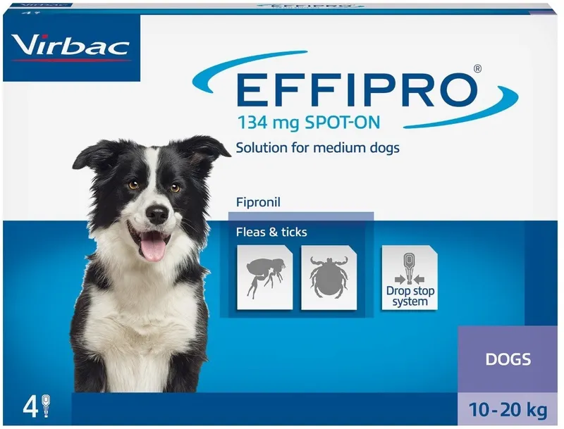 EFFIPRO Spot-On Pies M 10-20 kg (Pipeta 4 x 1,34ml)