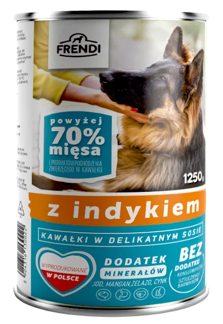 Frendi Kawałki W Delikatnym Sosie Z Indykiem 1250g