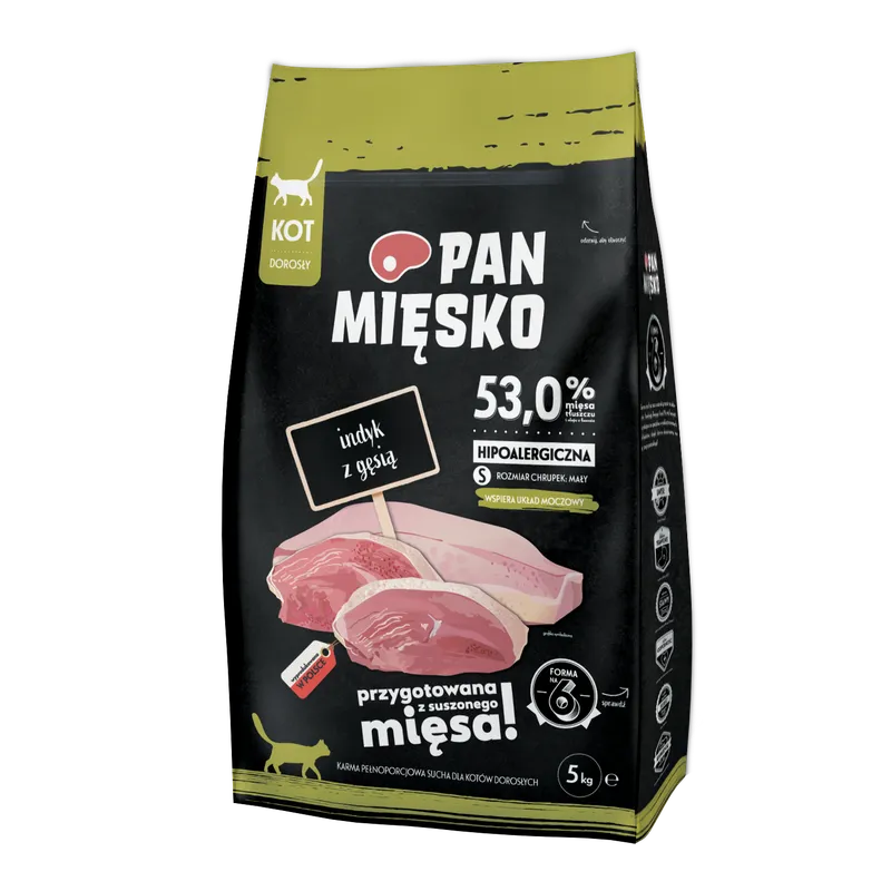 PAN MIĘSKO Indyk Z Gęsią S Dla Kota 5kg