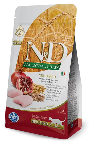 Farmina N&D Ancestral Grain Feline Neutered Chicken&Pomegranate 5kg
