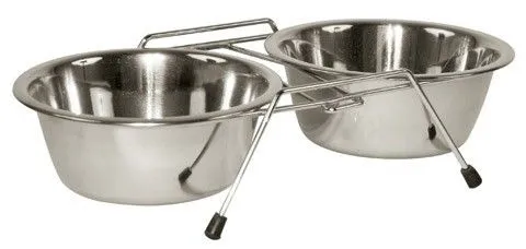 KERBL Stojak Podwójny Z Miskami Dla Psa 2 x 450 ml