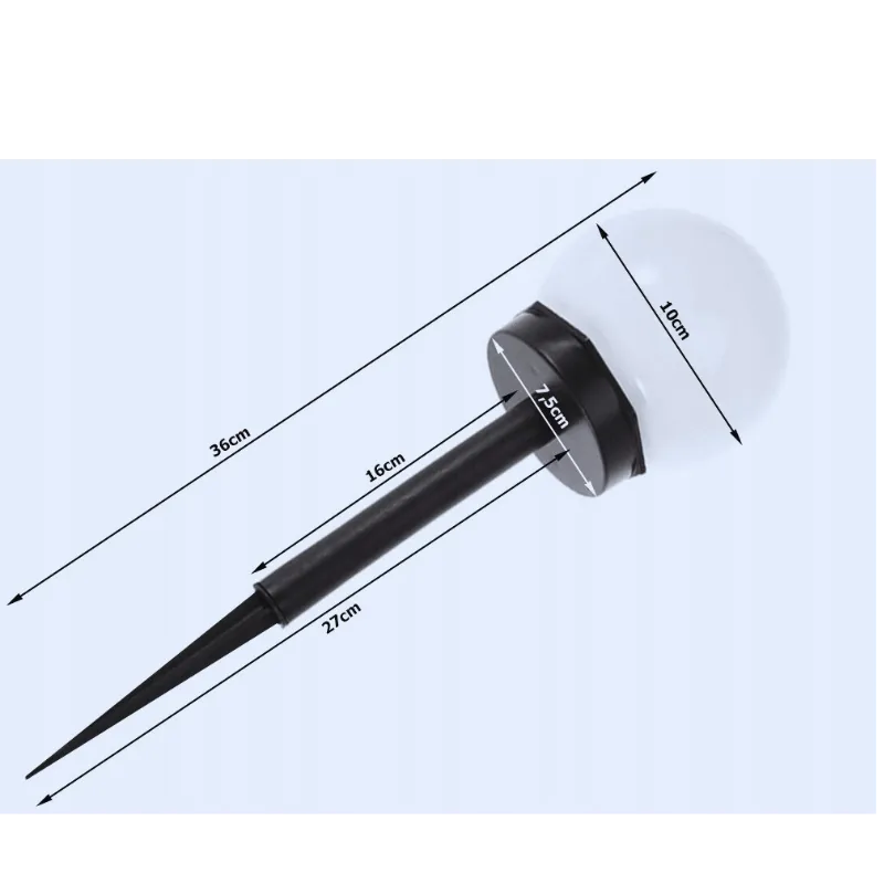 4X Lampa Solarna Ogrodowa Kula Wbijana 10 cm - Biała
