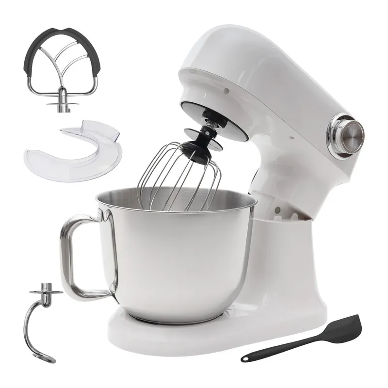 Robot Planetarny Kuchenny 1500 W Z Misą 5 l Silikonową Łopatką - Biały
