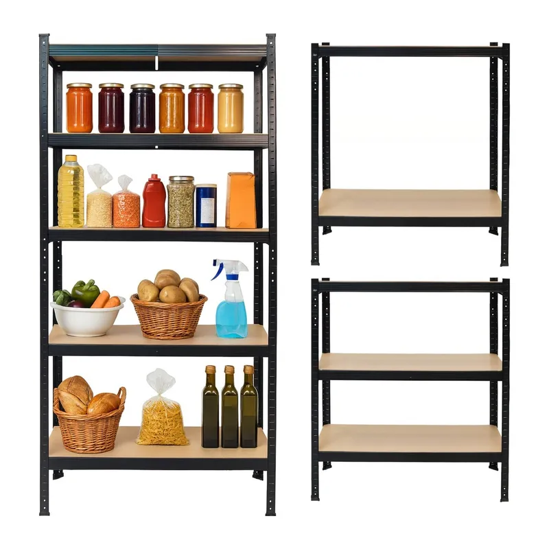 Regał Magazynowy Metalowy 2w1 5 Półek 180 x 90 x 40 cm VENDEA - Czarny