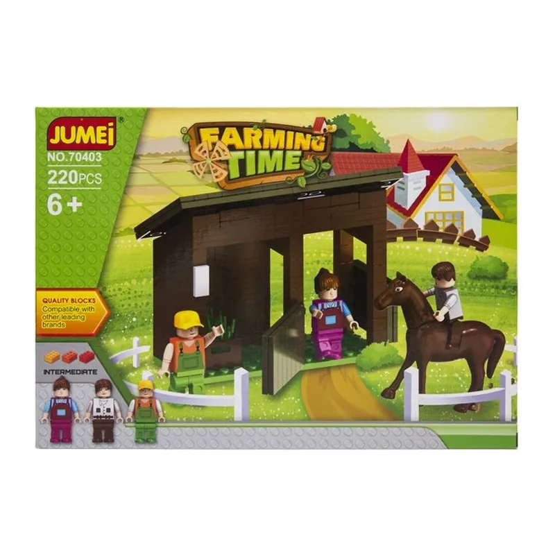 Klocki Do Budowania Farma 220 Elementów TUM-TUM Z Koniem 30 x 21 cm