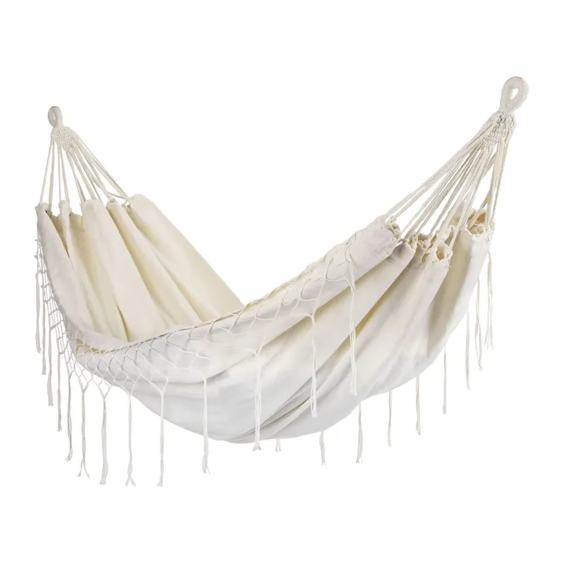 Dwuosobowy Hamak Ogrodowy Bujak Boho GARDIVA 200 x 150 cm - Beżowy