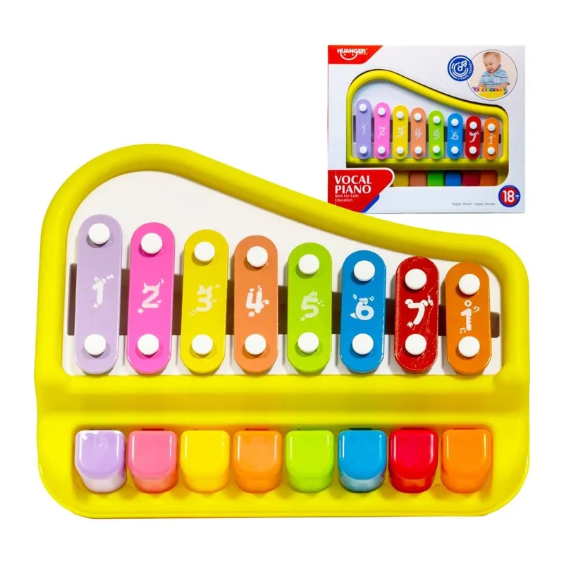 Organki Edukacyjne Cymbałki Z Pianinkiem 26 cm TUM-TUM - Żółte
