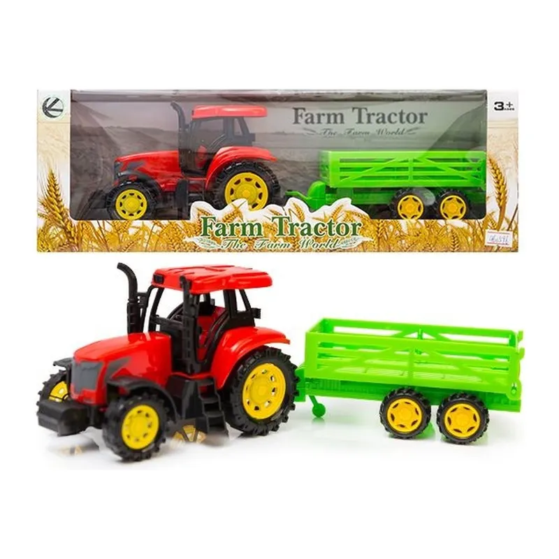 Traktor Z Przyczepą Realistyczny TUM-TUM Maszyna Rolnicza - Czerwony