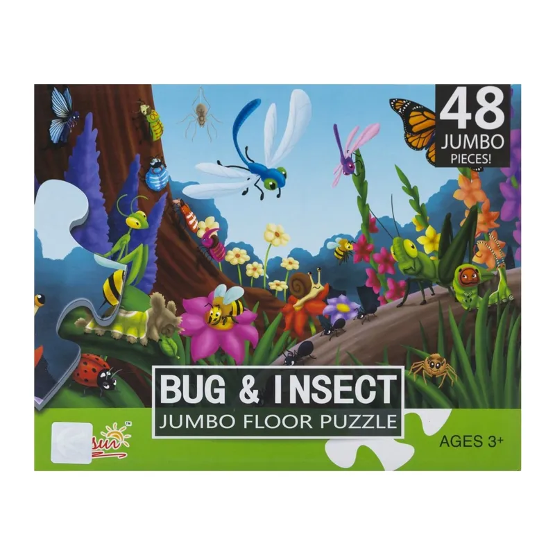 Puzzle XXL Dla Dzieci 48 Dużych Elementów Świat Owadów TUM-TUM 90 x 60 cm