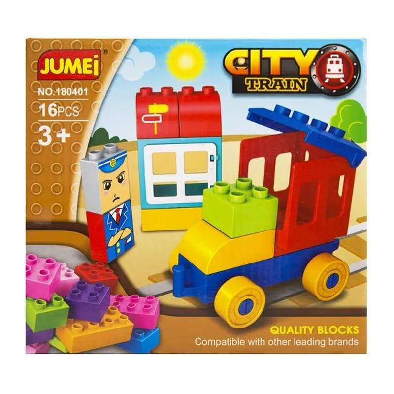 Klocki Dla Maluchów 3+ City Kolejka 16 Elementów TUM-TUM 20 x 19 cm