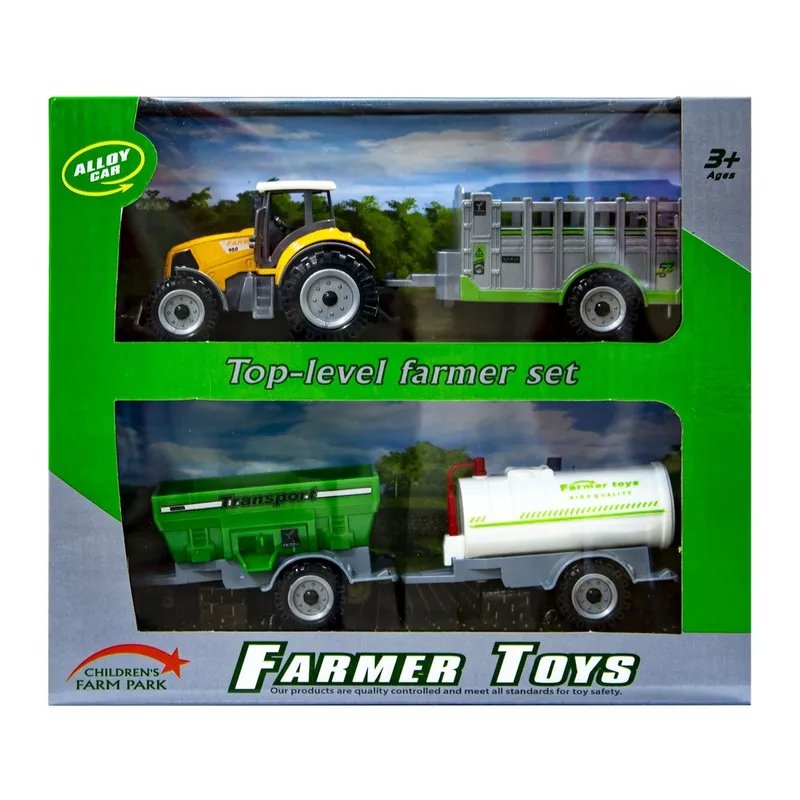 Traktor Zabawkowy Z Wymiennymi Przyczepami 19 cm TUM-TUM - Pomarańczowy