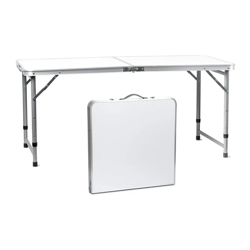 Stolik Turystyczny Składany Z Uchwytem GARDIVA 120 x 60 x 70 cm - Biały
