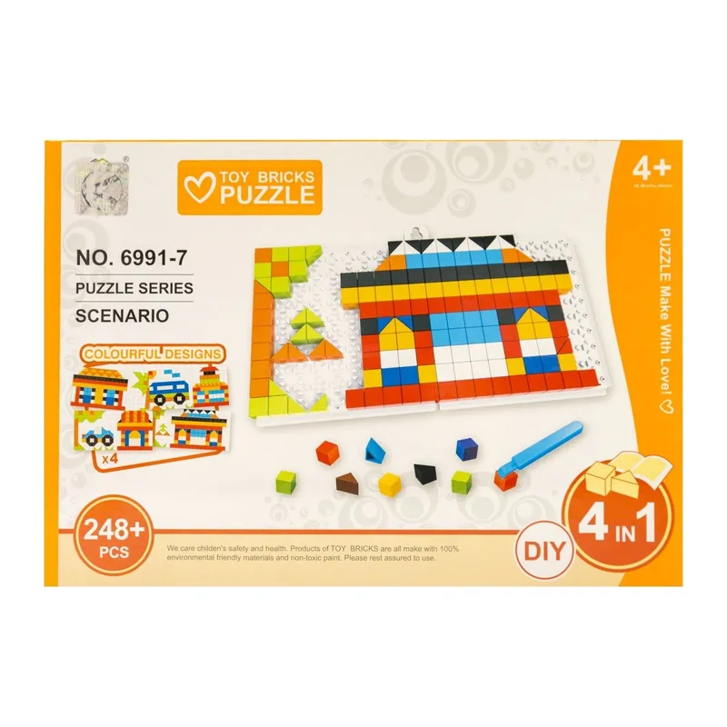 Puzzle Dla Dzieci 248 Elementów 4w1 Budowle Na Podstawie TUM-TUM