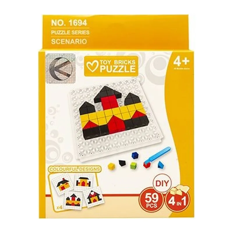 Puzzle Układanka Edukacyjna 59 Elementów Budynki TUM-TUM Dla Dzieci
