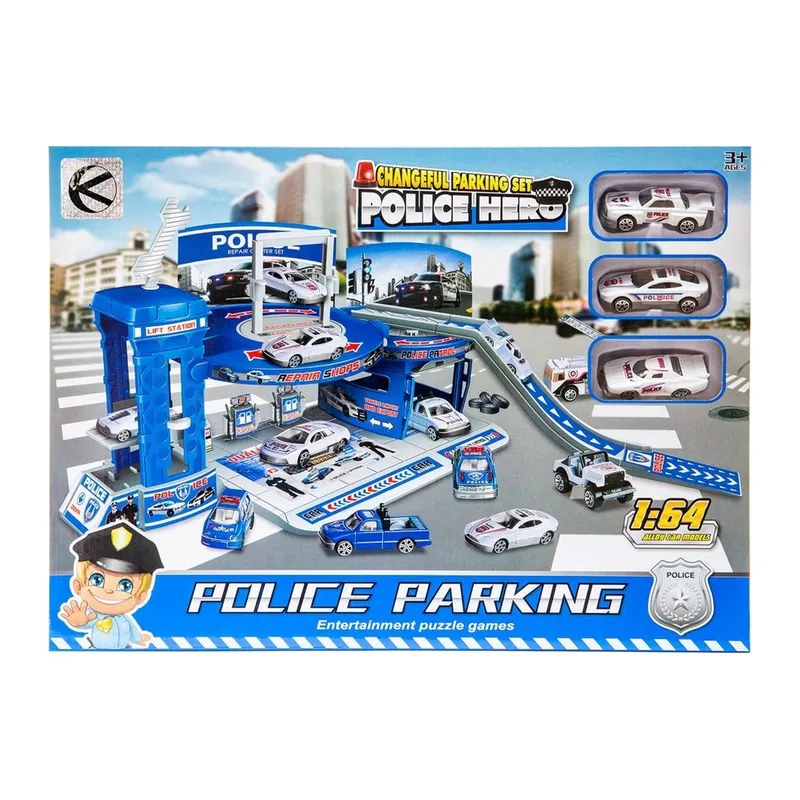 Parking Policyjny Z 3 Autkami 7 cm W Zestawie Dla Dzieci TUM-TUM