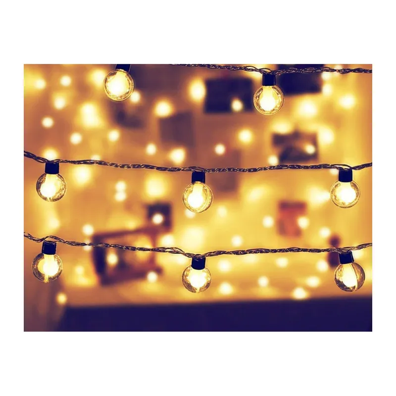 Lampki Solarne Ogrodowe Girlanda 20 LED Z Czujnikiem Zmierzchu