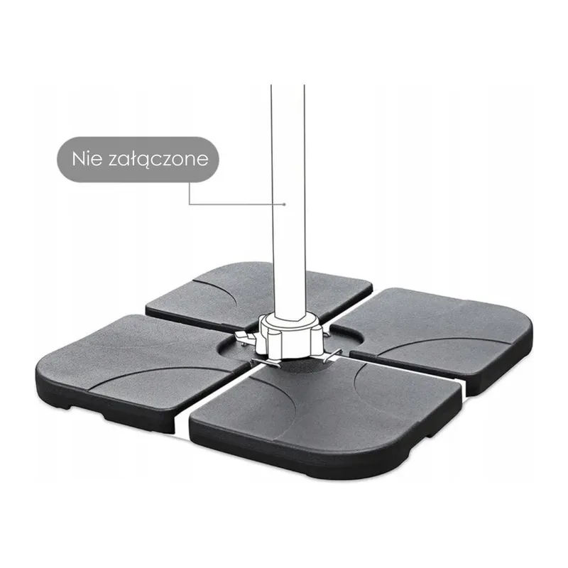 Podstawa Pod Parasol Ogrodowy 4 Elementy 50 x 50 x 75 mm GARDIVA - Czarna