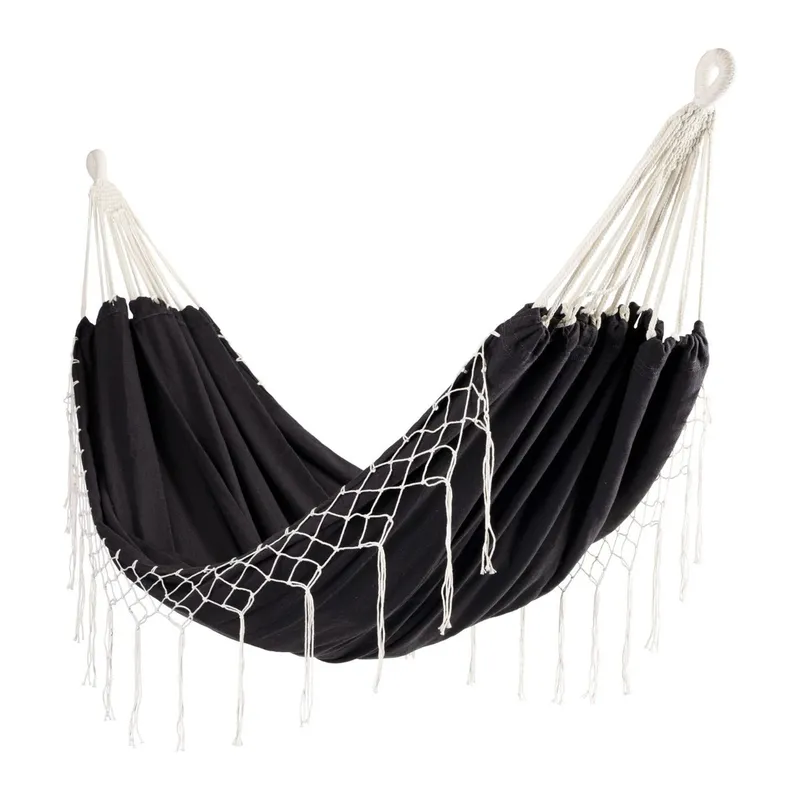 Dwuosobowy Hamak Ogrodowy Bujak Boho GARDIVA 200 x 150 cm - Grafitowy
