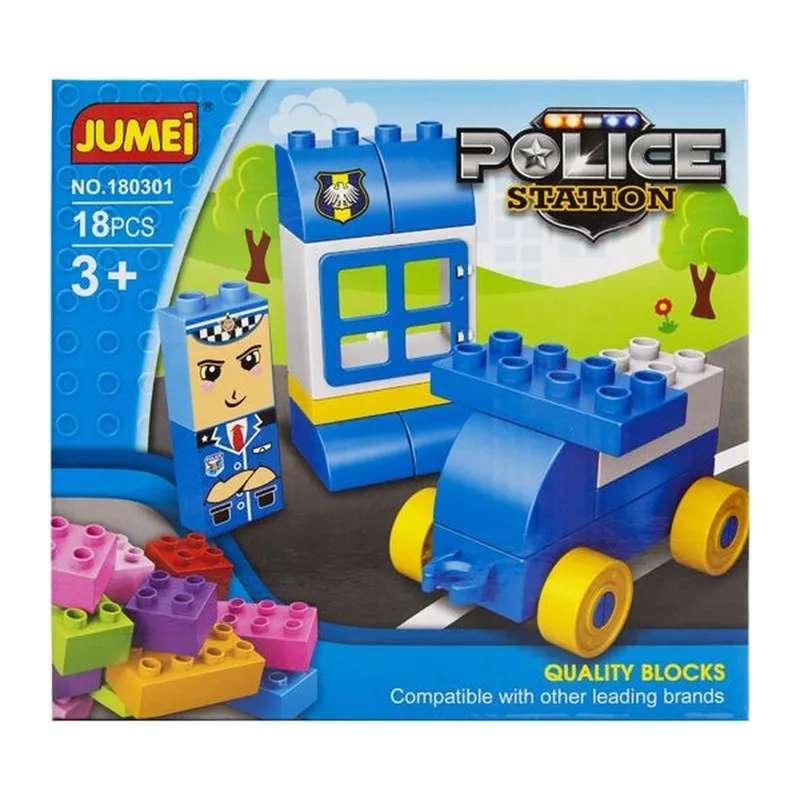 Klocki Dla Maluchów 3+ Komisariat Policja 18 Elementów TUM-TUM 20 x 19 cm