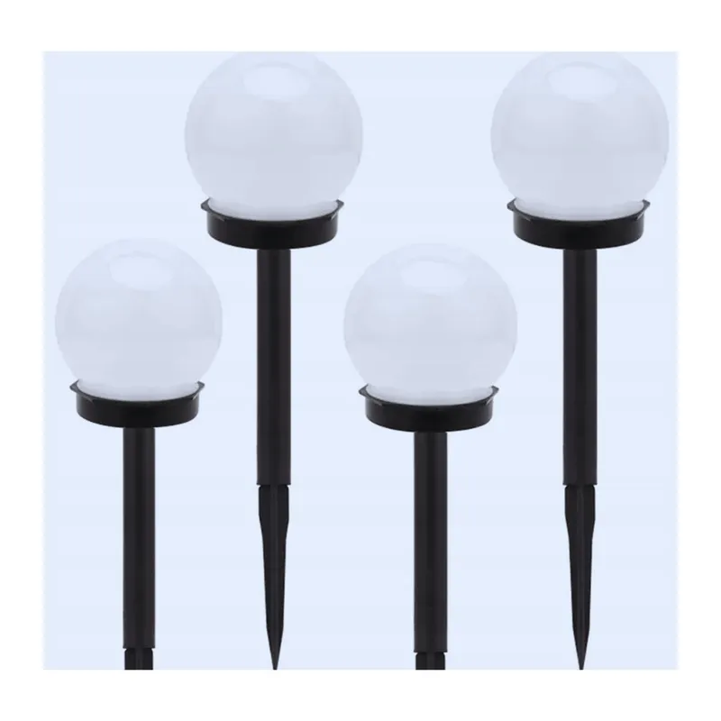4X Lampa Solarna Ogrodowa Kula Wbijana 10 cm - Biała