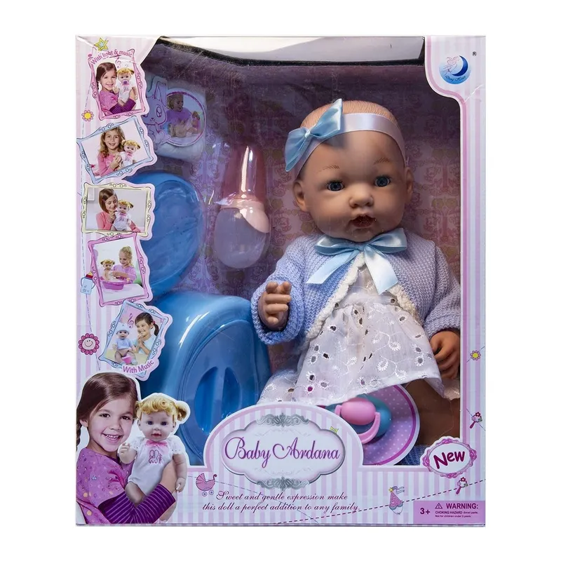 Lalka Bobas Pije I Siusia Z 5 Akcesoriami TUM-TUM 40 cm - Niebieska