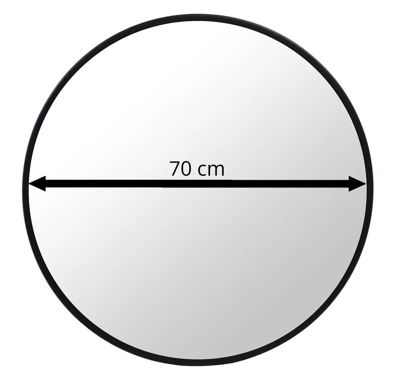Lustro 70cm Rama MEBLIVA - Czarna
