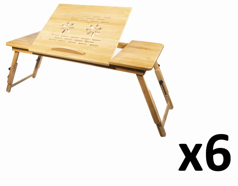 Stolik Pod Laptopa Bambus XL MEBLIVA 6 szt