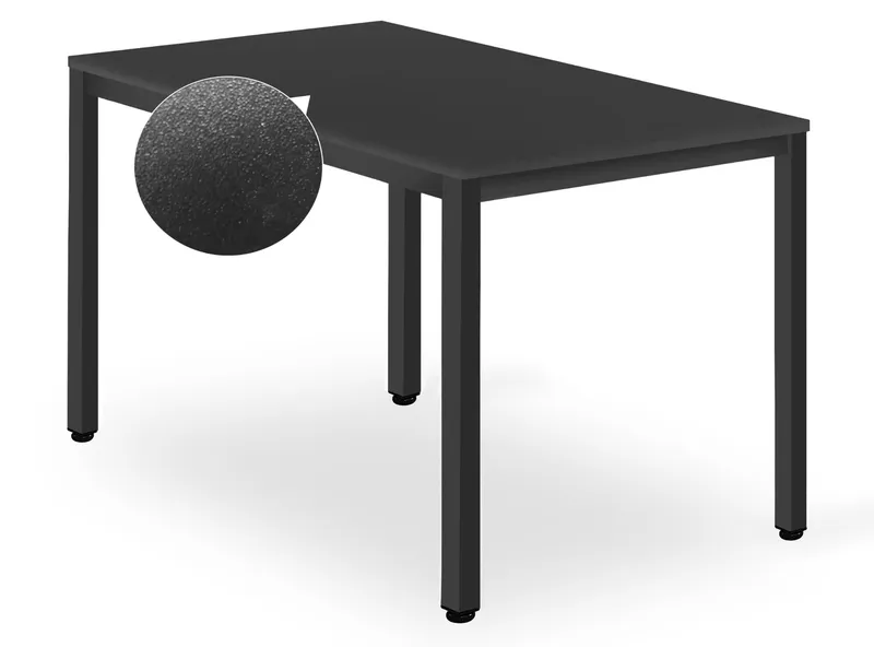Stół MEBLIVA DOGIL 120cm X 60cm - Czarny Czarne Nogi