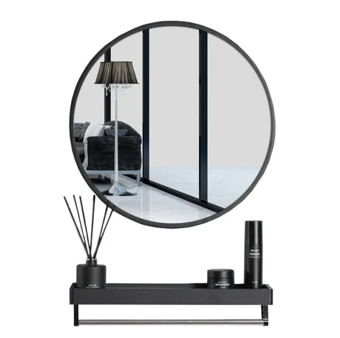 Lustro Z Półką 70cm MEBLIVA - Czarne