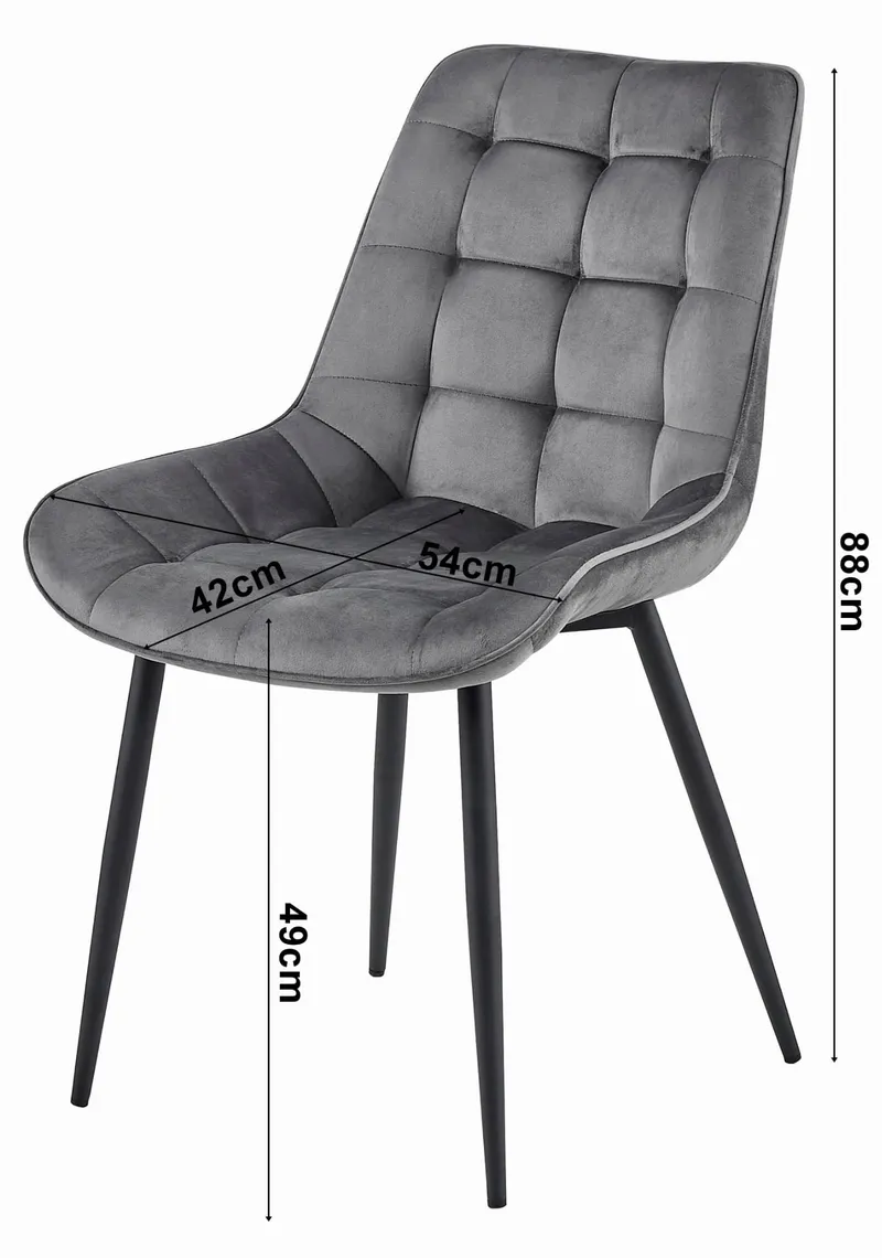 Krzesło MEBLIVA MAFER - Czarny Aksamit Nogi Czarne