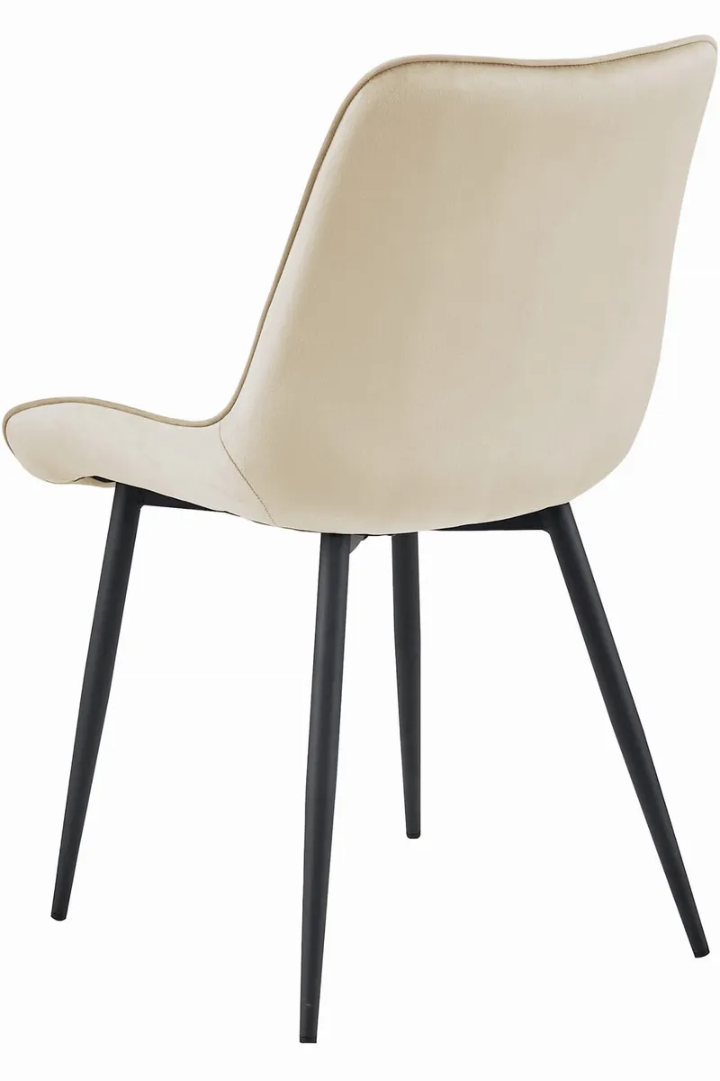 Krzesło MEBLIVA MAFER - Aksamit Beż/ Nogi Czarne 2 szt