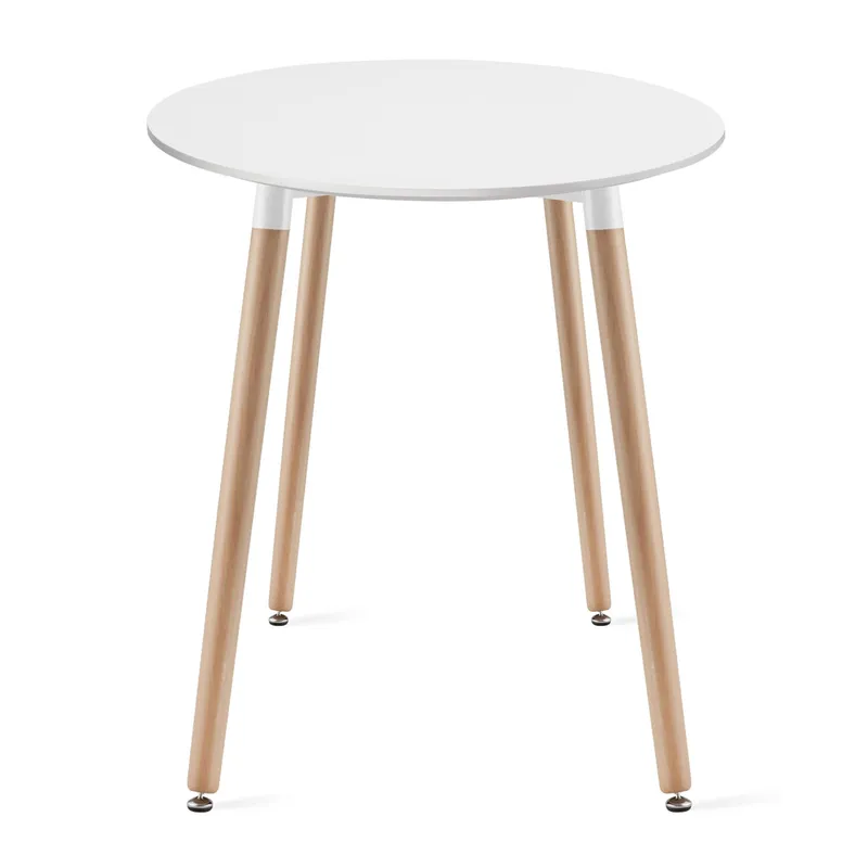 Stół MEBLIVA TOMIN Okrągły 60cm - Biały Naturalne Nogi